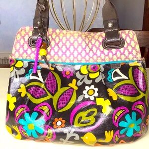 Fossil# Key coated and denim purse